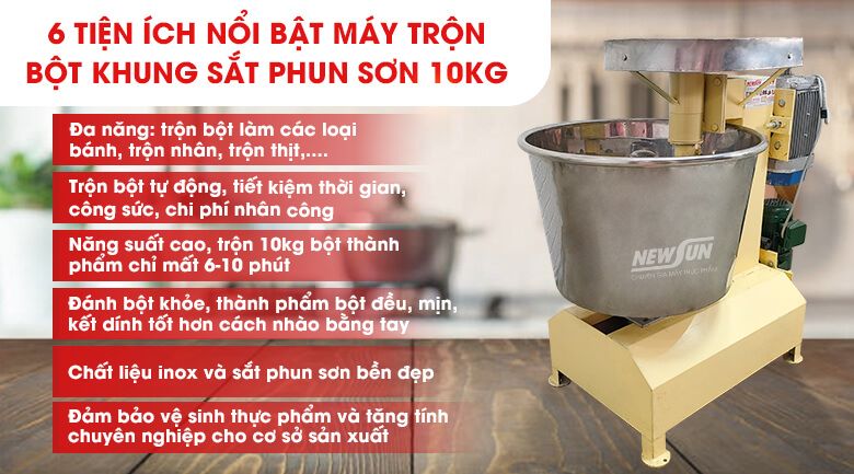 Lợi ích máy trộn bột khung sắt phun sơn 10kg