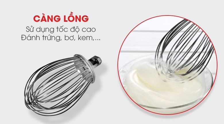 Càng lồng đánh trộn dung dịch dạng lỏng như kem, bơ, trứng,...