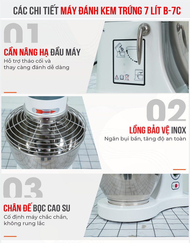 Chi tiết máy đánh kem trứng B-7C (7 lít) Chi tiết máy đánh kem trứng B-7C (7 lít)