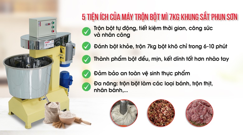 Tiện ích máy trộn bột khung sắt phun sơn 7kg mang lại Tiện ích máy trộn bột khung sắt phun sơn 7kg mang lại