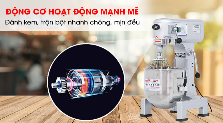 Đánh kem, trộn bột nhanh khỏe với hệ thống động cơ mạnh mẽ