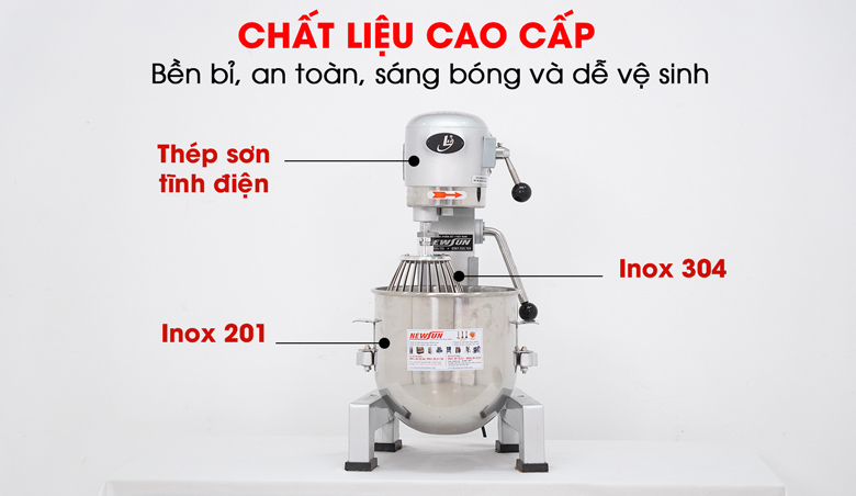 Máy trộn bột đánh kem được chế tạo từ chất liệu cao cấp