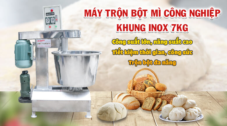 Máy trộn bột mì Việt Nam 7kg/mẻ (Khung inox)