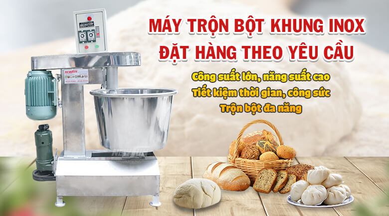 Máy trộn bột khung inox đặt hàng theo yêu cầu