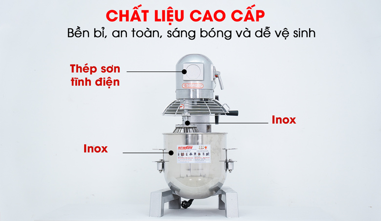 Chất liệu cao cấp, bền bỉ, an toàn vệ sinh thực phẩm