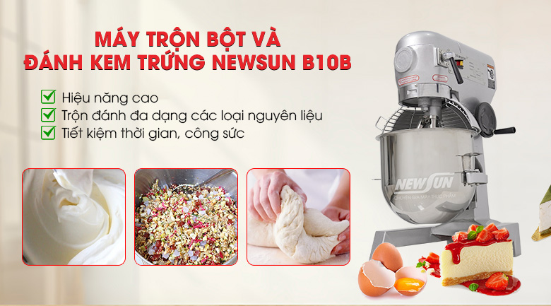 Máy trộn bột và đánh kem trứng B10B (10 lít)