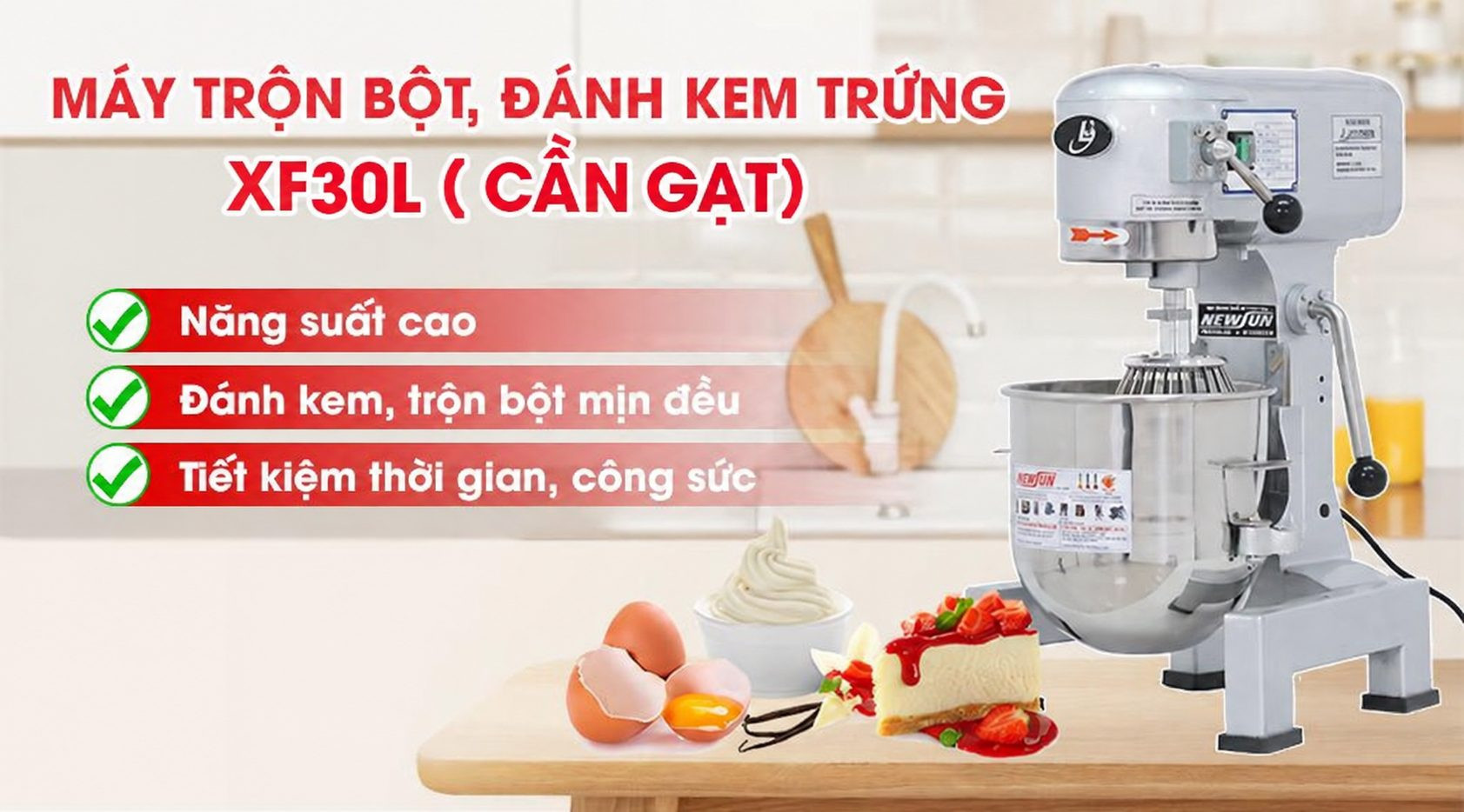 Máy Trộn Bột, Đánh Kem Trứng XF30L (Cần Gạt)