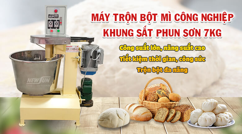 Máy trộn bột mì Việt Nam 7kg/mẻ (khung sắt phun sơn)