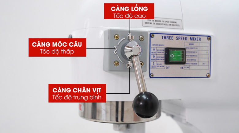 Cần gạt điều chỉnh tốc độ quay càng đánh