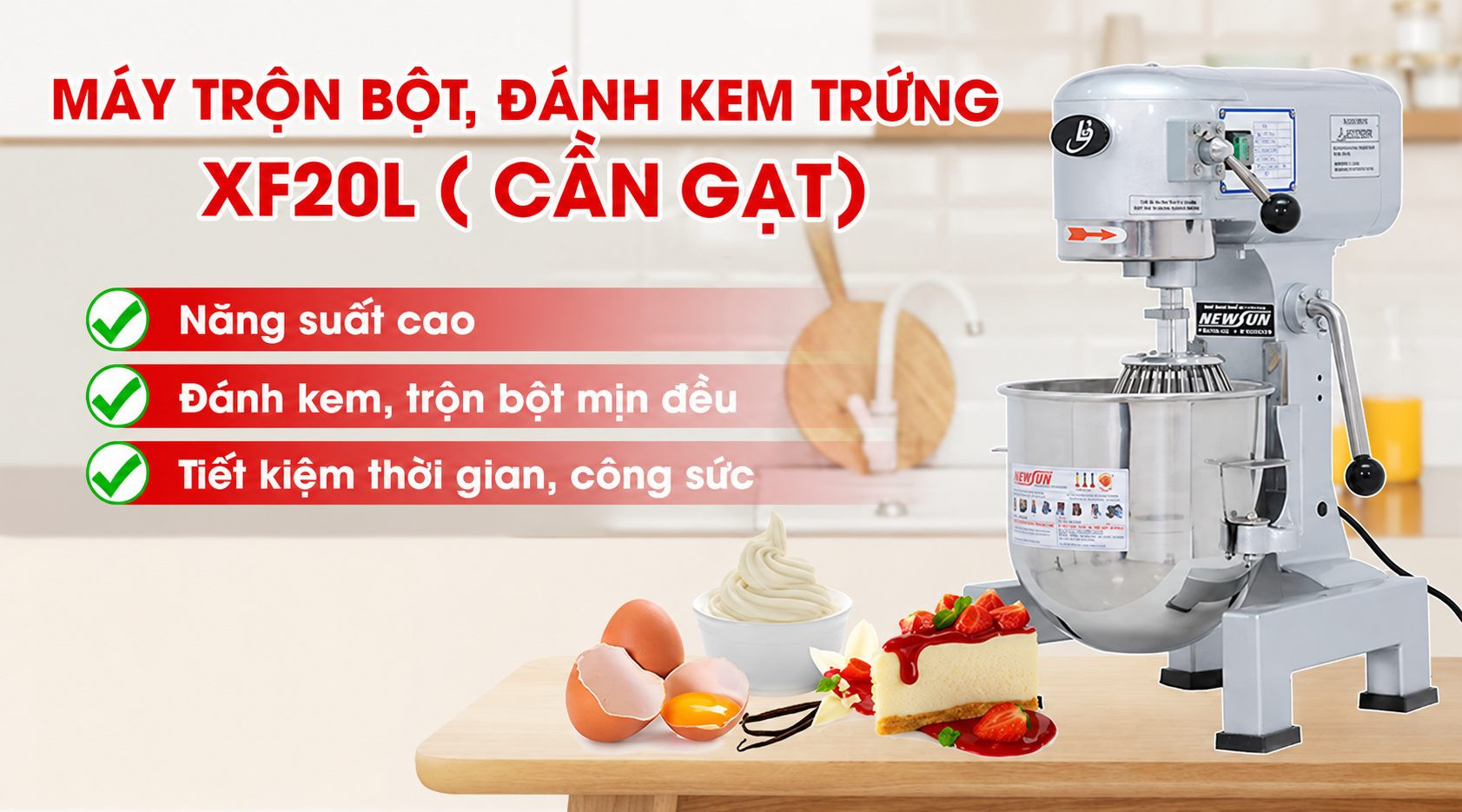 Máy Trộn Bột, Đánh Kem Trứng XF20L(Cần Gạt)