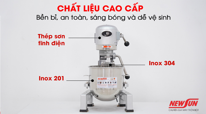 Máy trộn bột bánh bao làm từ chất liệu không gỉ