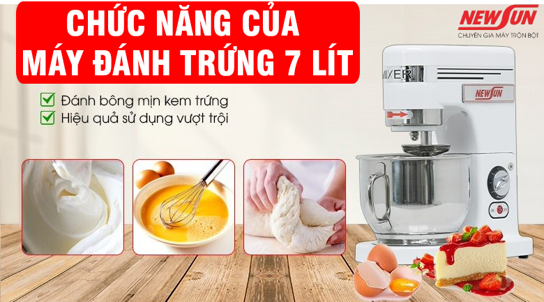 Chức năng của máy đánh kem trứng 7 lít