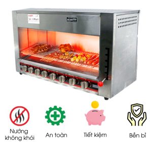 Lò nướng Salamander 8 họng gas Việt Nam LN8G