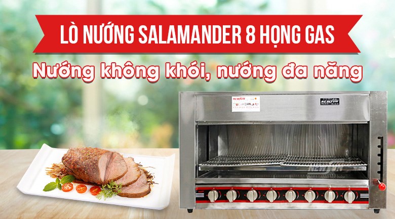 Lò nướng Salamander 8 họng chạy gas