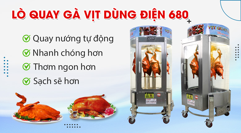 Lò quay gà vịt bằng điện 680