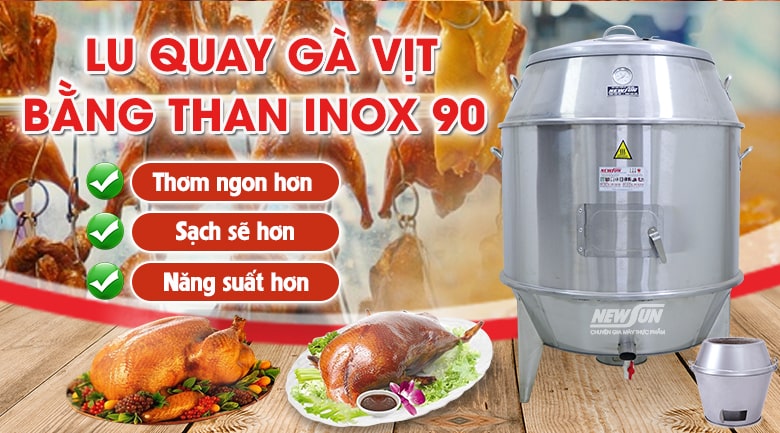 Lò quay gà vịt 90 dùng than