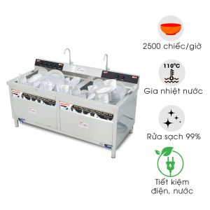 Máy rửa bát chén siêu âm chậu đôi WDJ-1800SS