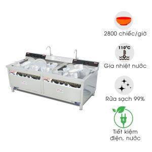 Máy rửa bát chén siêu âm chậu đôi WDJ-2000SS