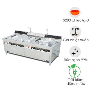 Máy rửa bát chén siêu âm chậu đôi WDJ-2400SS