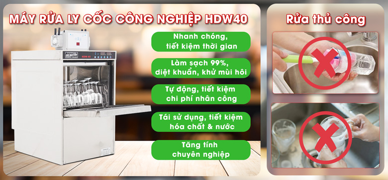 Lợi ích khi sử dụng máy rửa ly cốc HDW40 