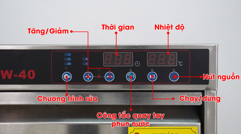 Bảng điều khiển máy rửa ly cốc công nghiệp HDW40 