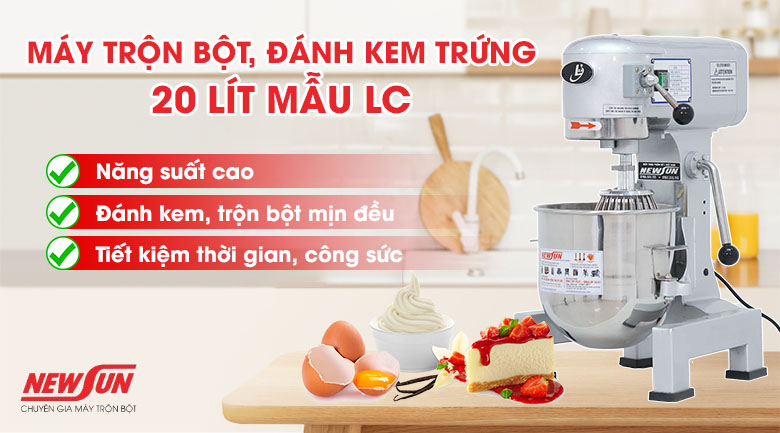 máy trộn bột đánh kem trứng 20 lít LC 