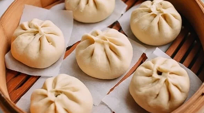 bánh bao nhân thịt bò phô mai kéo sợi hấp bánh