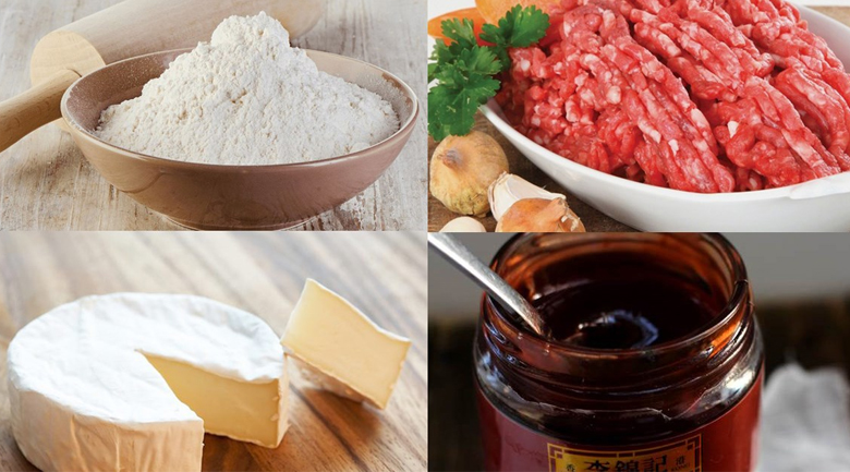 bánh bao nhân thịt bò phô mai kéo sợi nguyên liệu